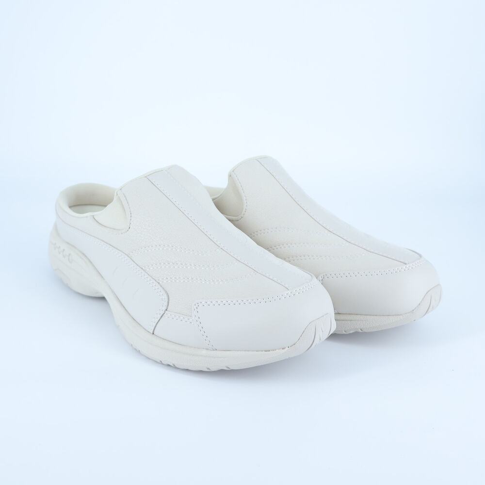 Easy Spirit Tourguide Clogs White Leather Traveltime Slip On Women's 9.5W